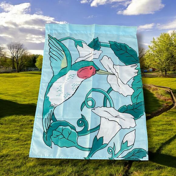 Vintage Hummingbird Flower House Garden Flag Dbl Side Pollinate New Creative 29" - Picture 6 of 12